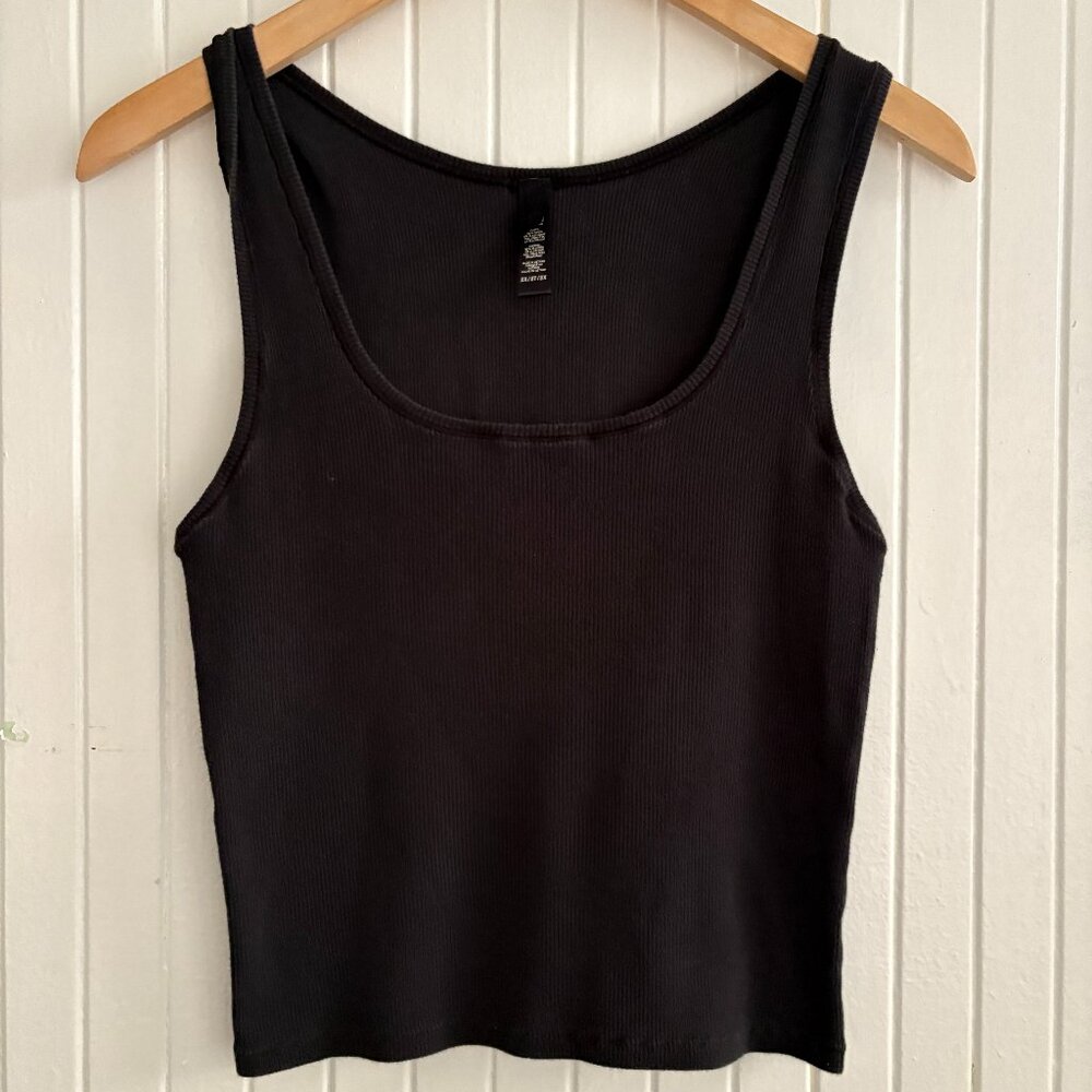 SKIMS Cotton Rib Tank Black